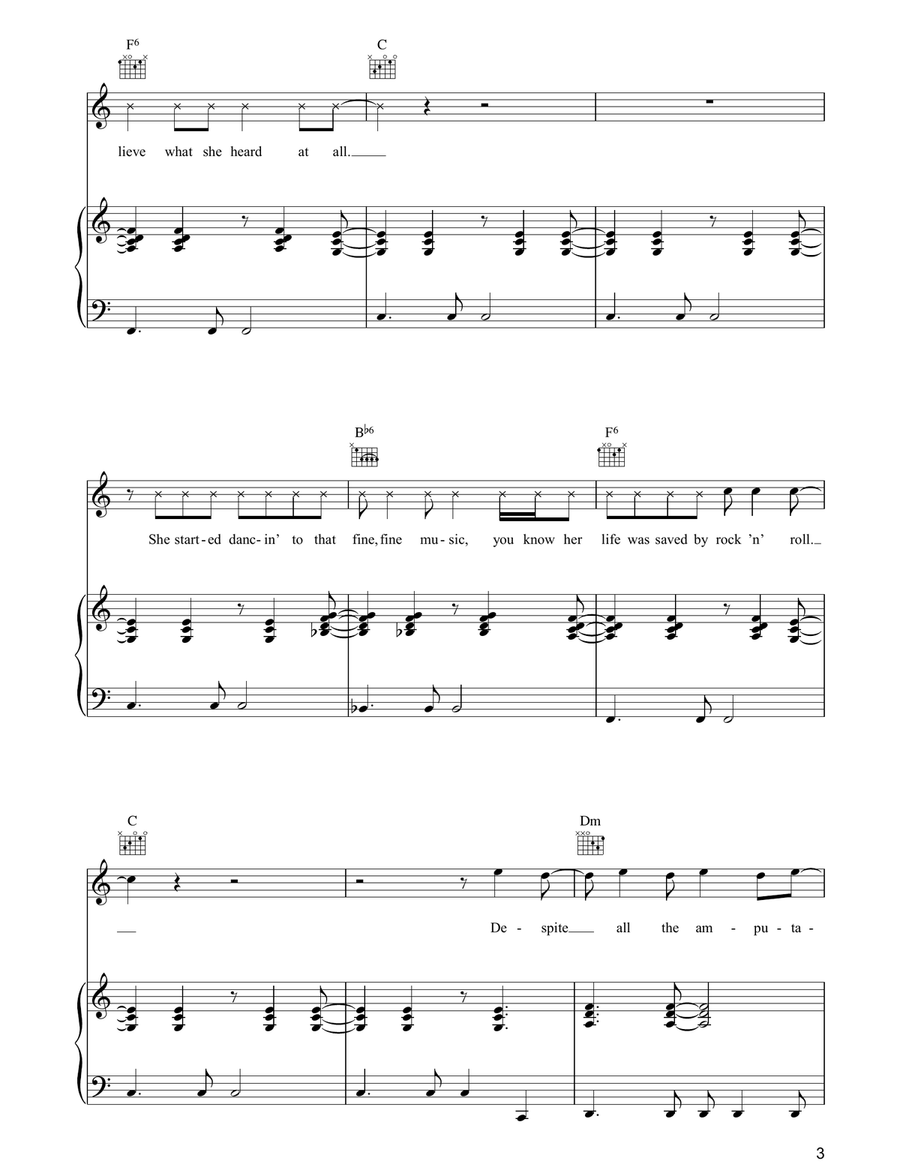 Rock And Roll Rock And Roll Piano, Vocal, Guitar scores gallery preview page 3