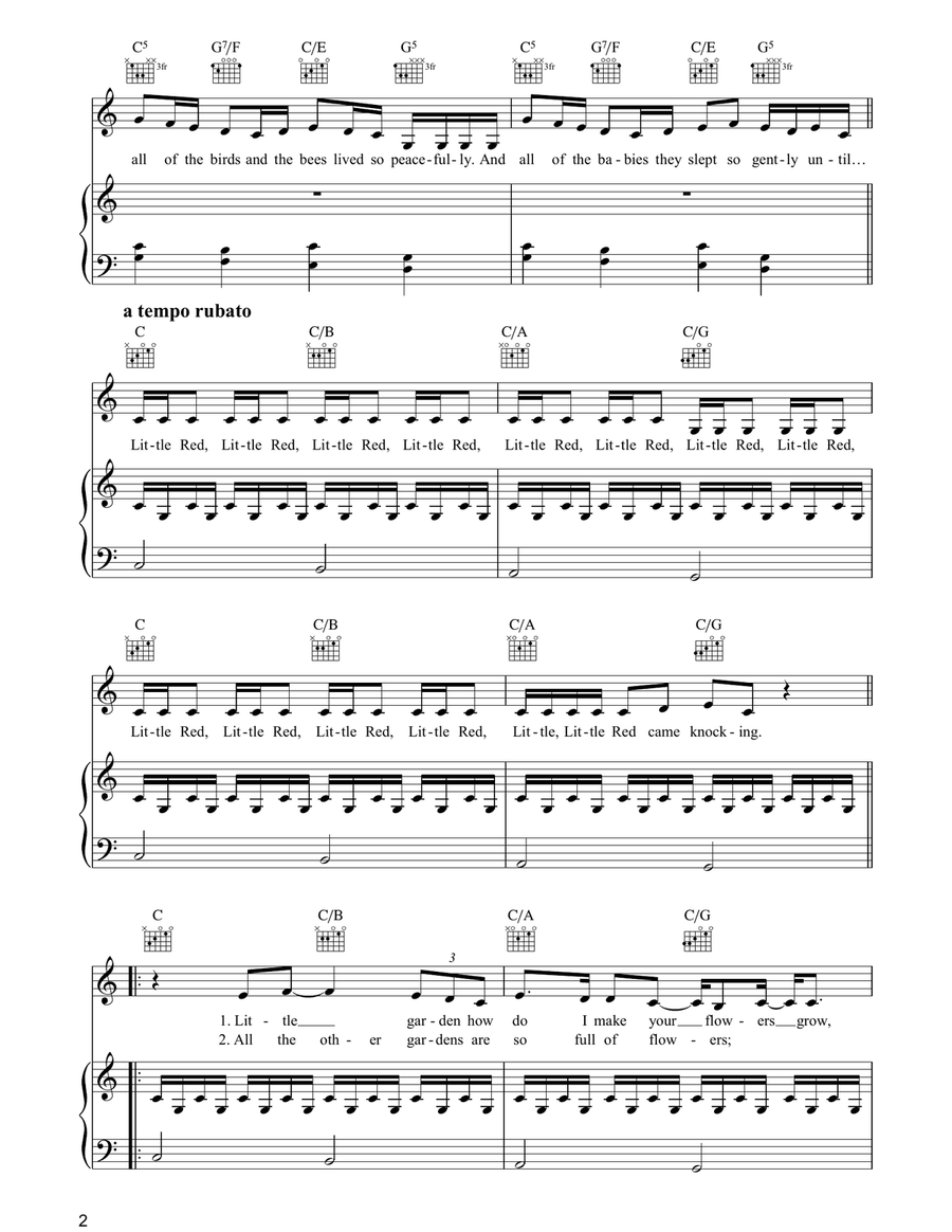 Little Red Piano, Vocal, Guitar scores gallery preview page 2