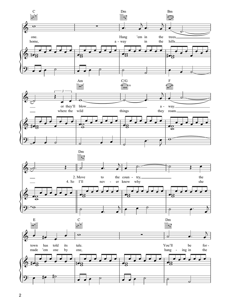 The Bunting Song Piano, Vocal, Guitar scores gallery preview page 2