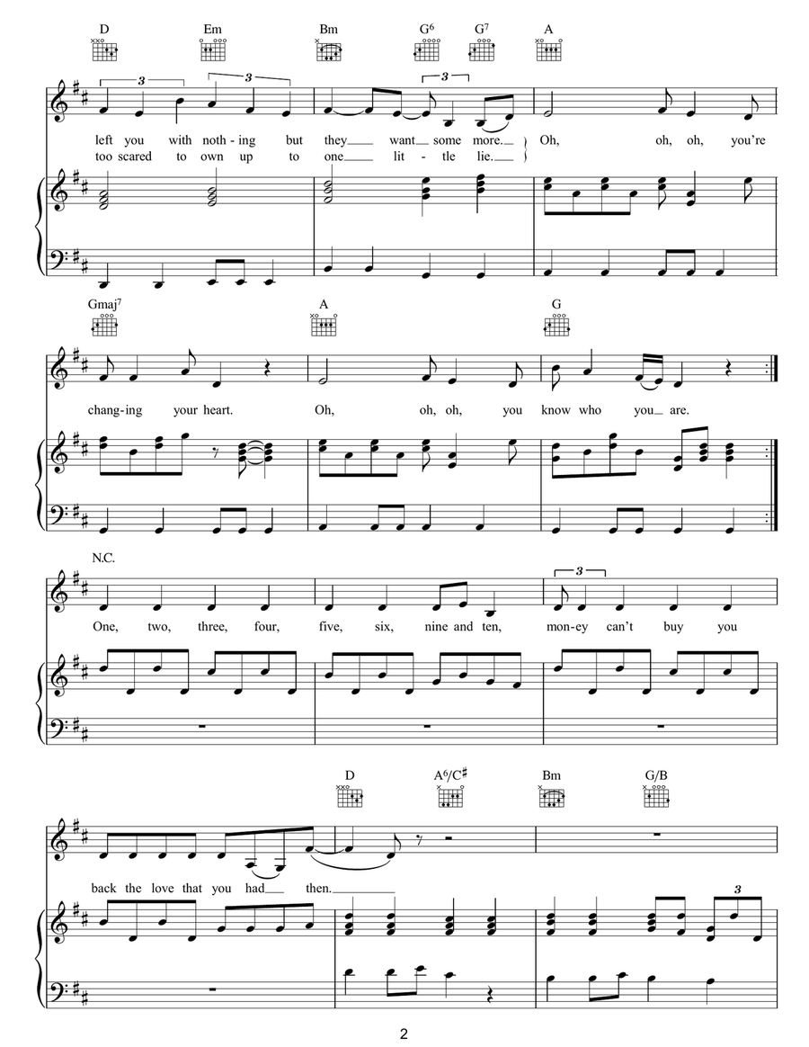 1234 1234 Piano, Vocal, Guitar scores gallery preview page 2