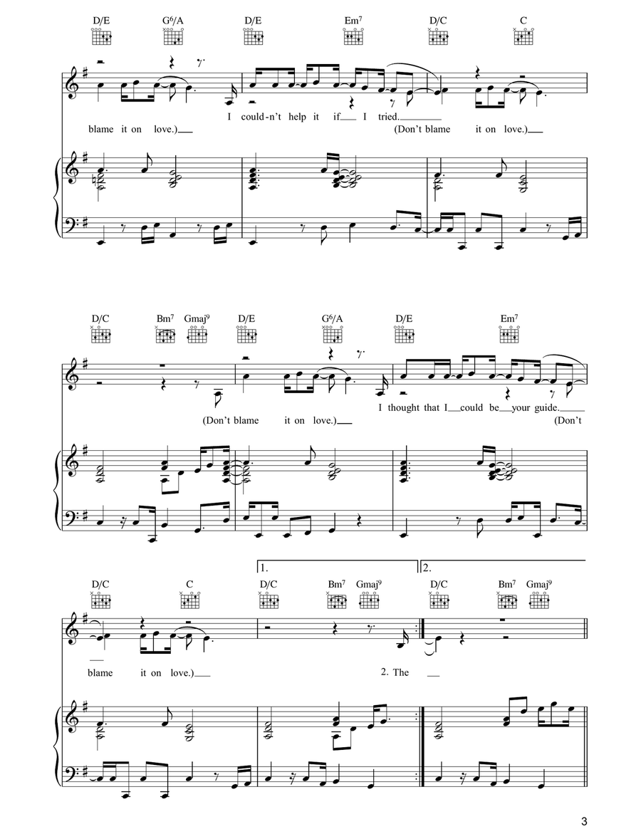 Don't Blame It On Love Acoustic Guitar scores gallery preview page 3