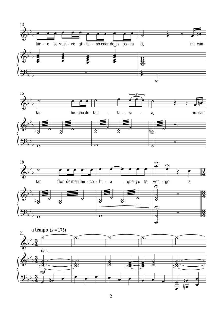 Granada Granada Piano, Vocal, Guitar scores gallery preview page 2