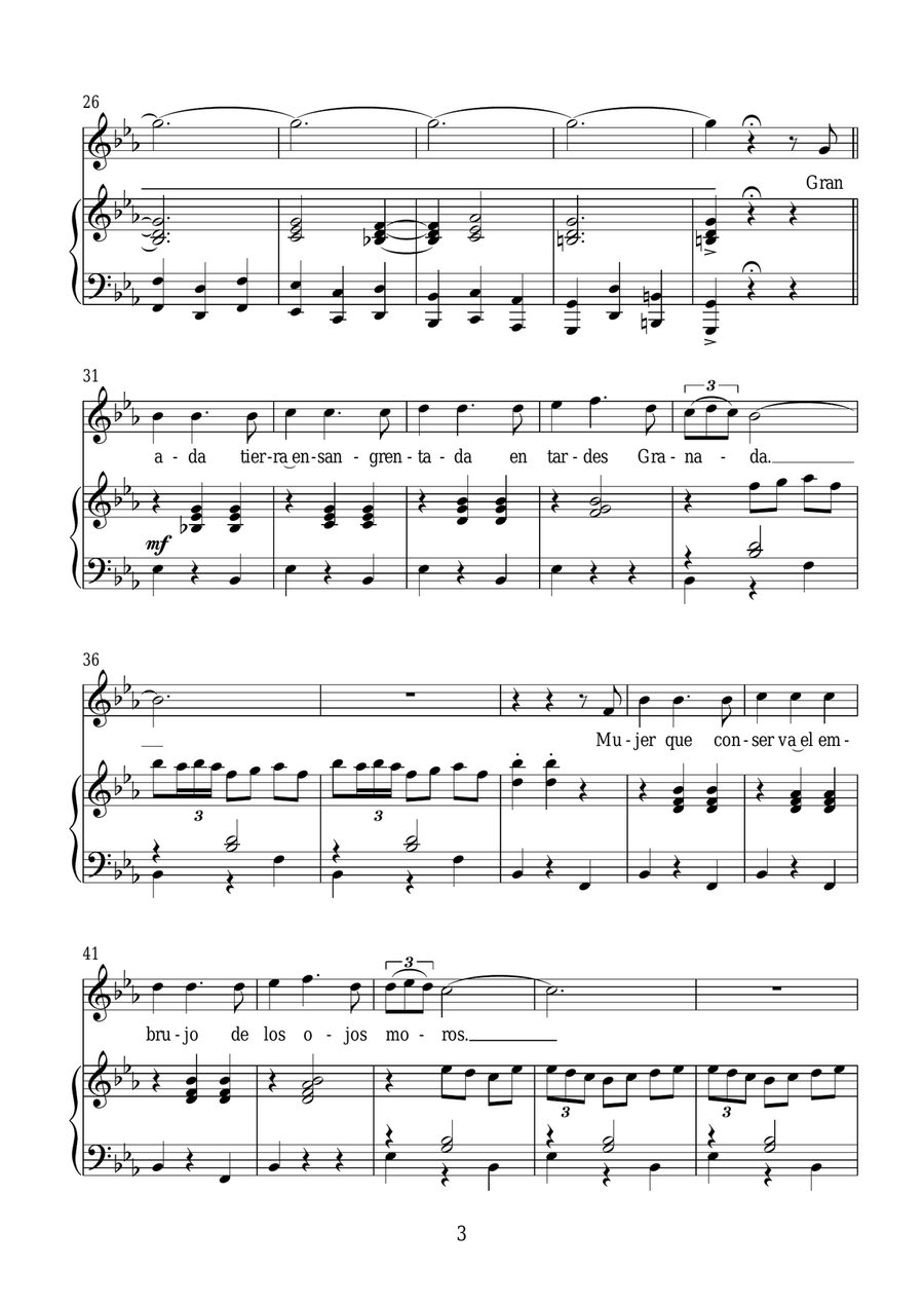 Granada Granada Piano, Vocal, Guitar scores gallery preview page 3