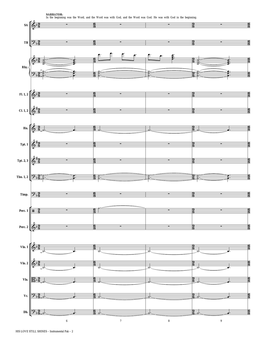 His Love Still Shines - Full Score Choir scores gallery preview page 2