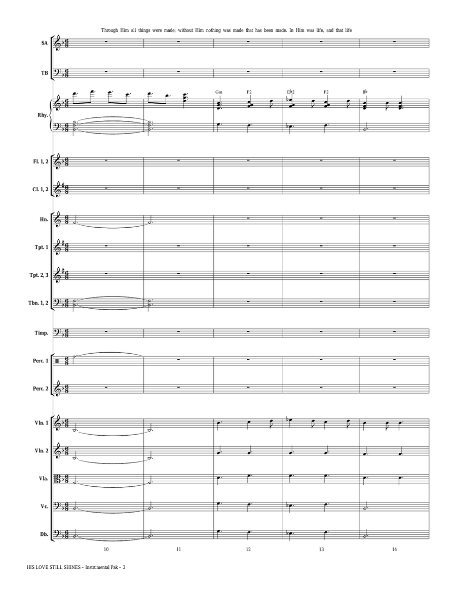 His Love Still Shines - Full Score Choir scores gallery preview page 3