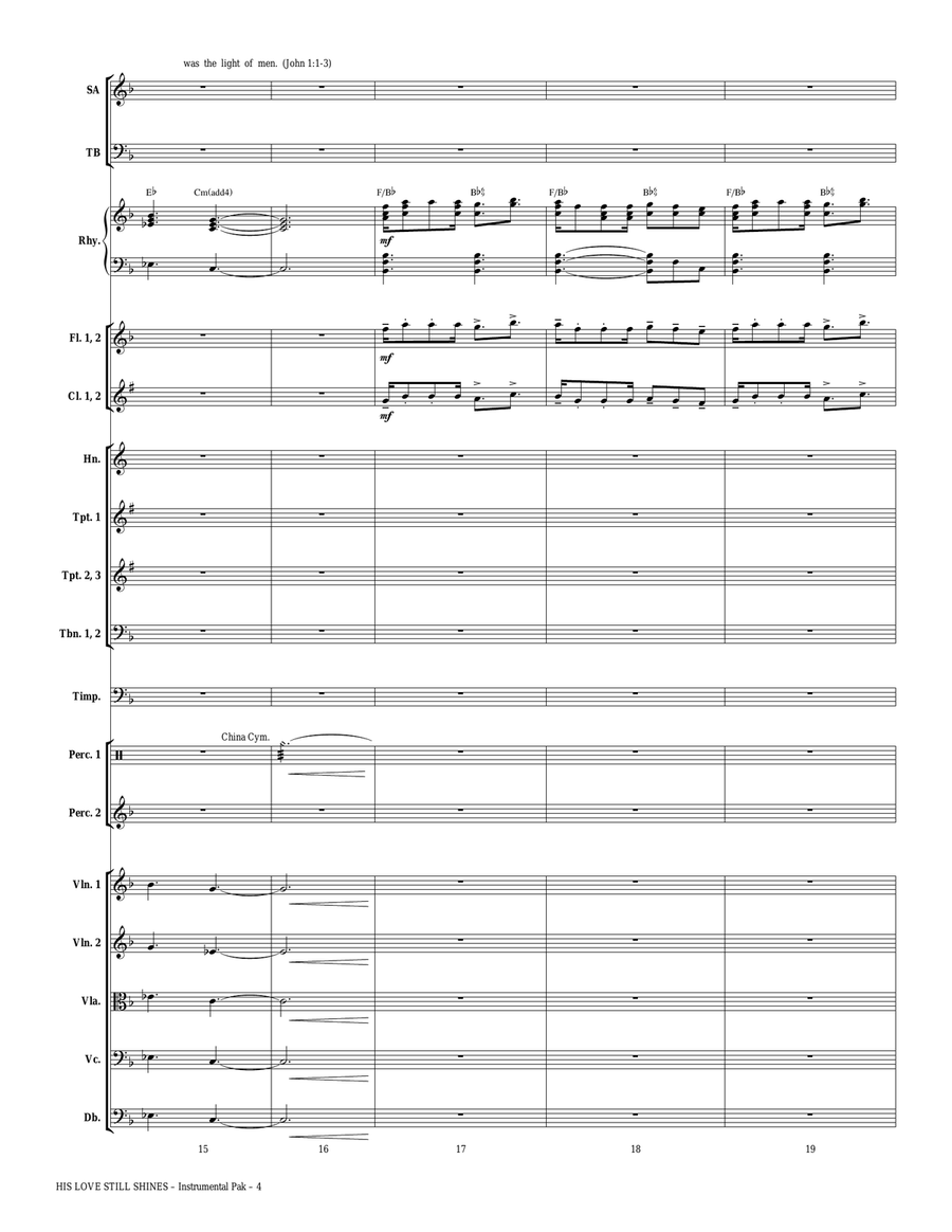 His Love Still Shines - Full Score Choir scores gallery preview page 4