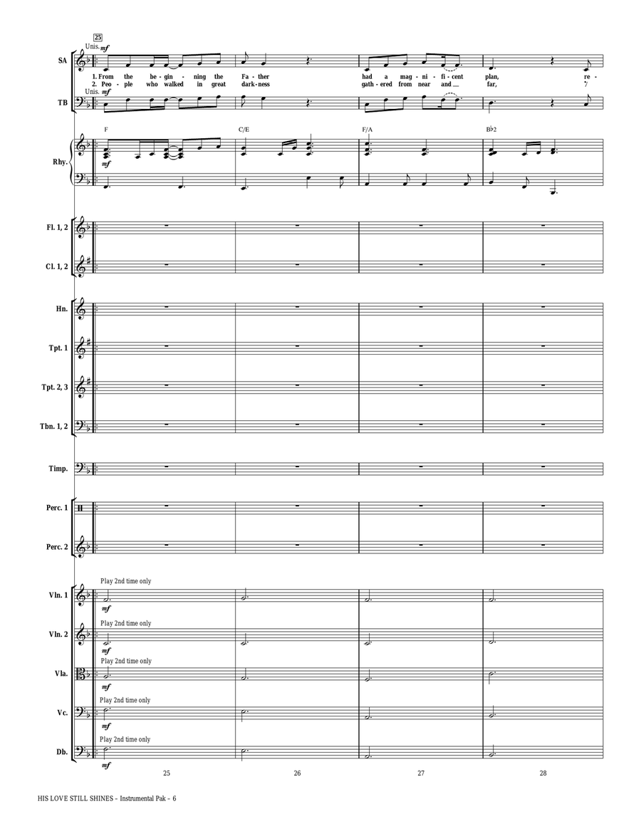 His Love Still Shines - Full Score Choir scores gallery preview page 6
