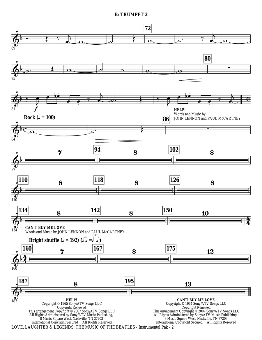 Love, Laughter & Legends - Bb Trumpet 2 Choir scores gallery preview page 2