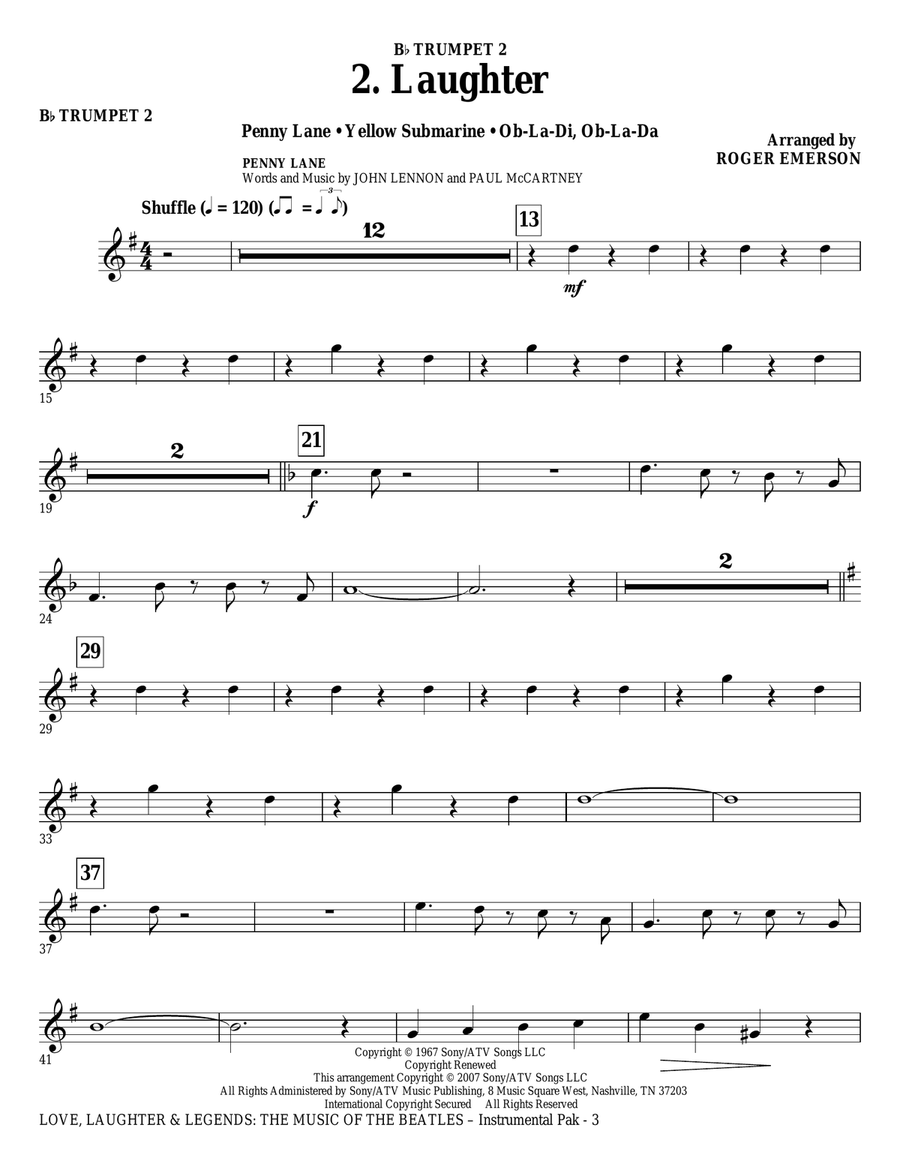 Love, Laughter & Legends - Bb Trumpet 2 Choir scores gallery preview page 3