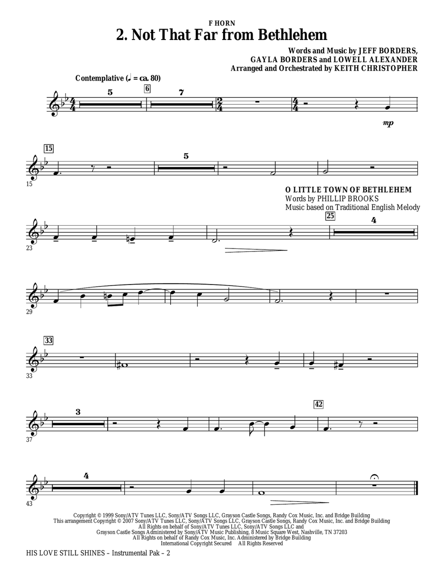 His Love Still Shines - F Horn Choir scores gallery preview page 2