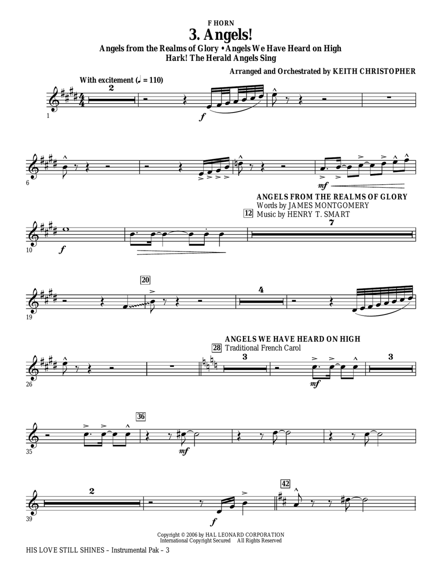 His Love Still Shines - F Horn Choir scores gallery preview page 3