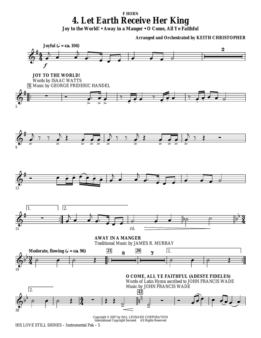 His Love Still Shines - F Horn Choir scores gallery preview page 5