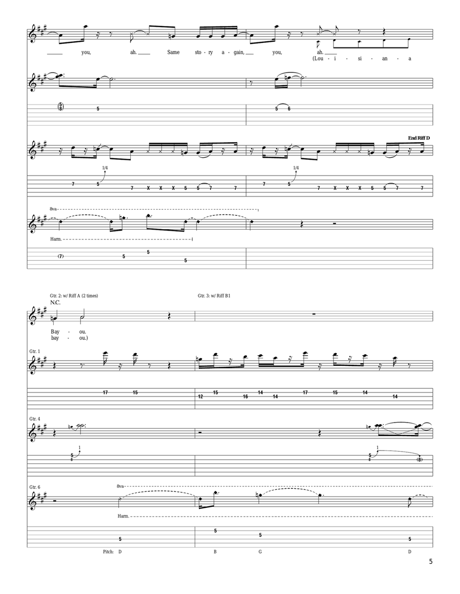 Louisiana Bayou Louisiana Bayou Acoustic Guitar scores gallery preview page 5
