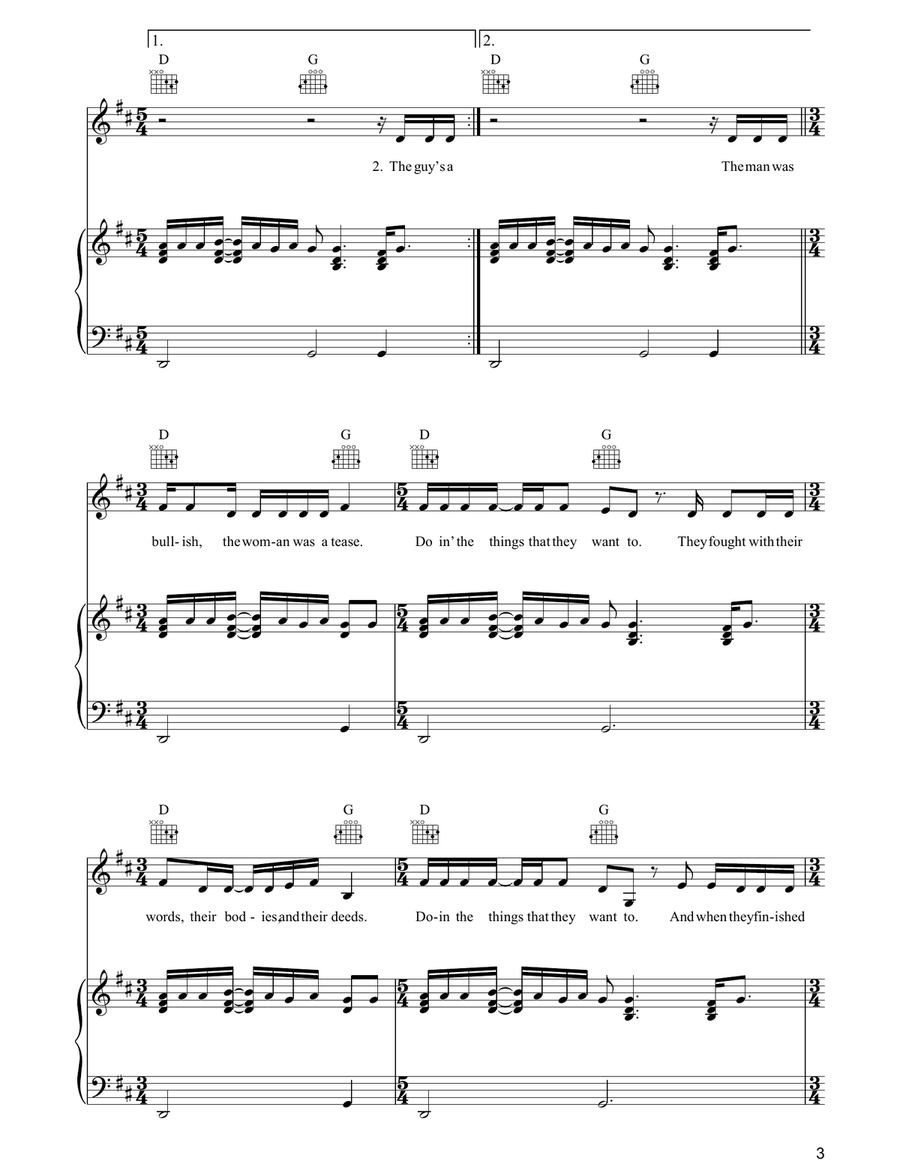 Doin' The Things That We Want To Guitar scores gallery preview page 3
