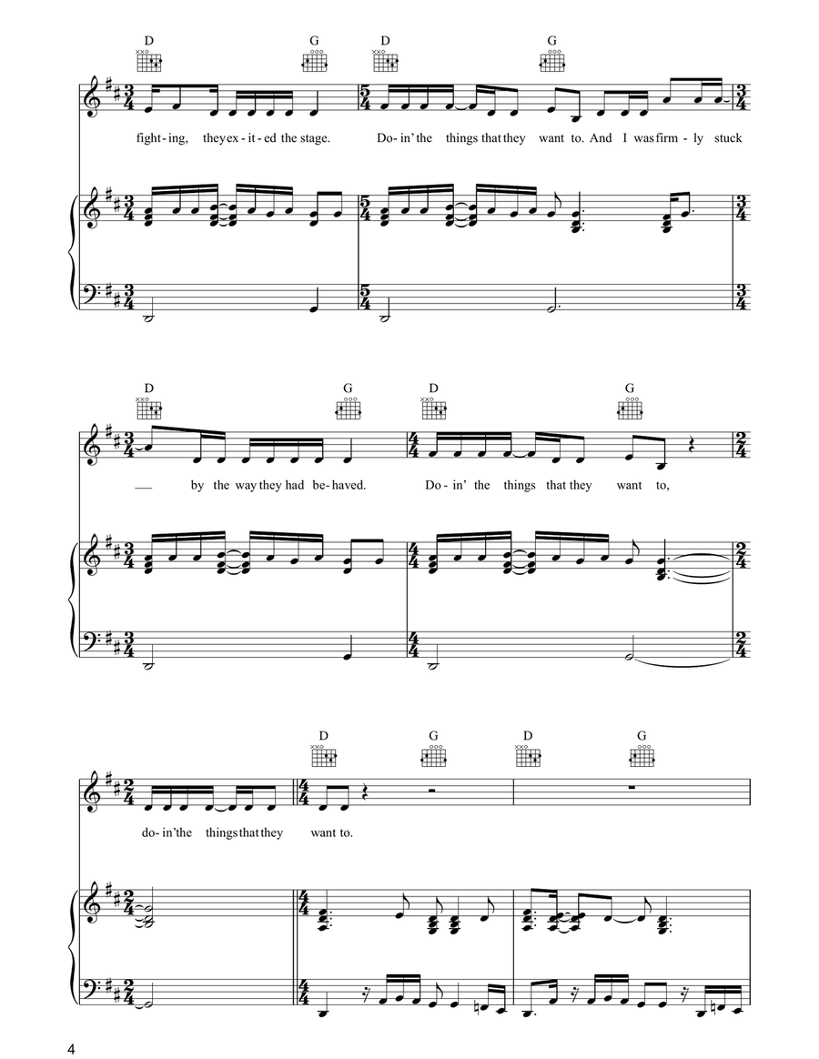 Doin' The Things That We Want To Guitar scores gallery preview page 4