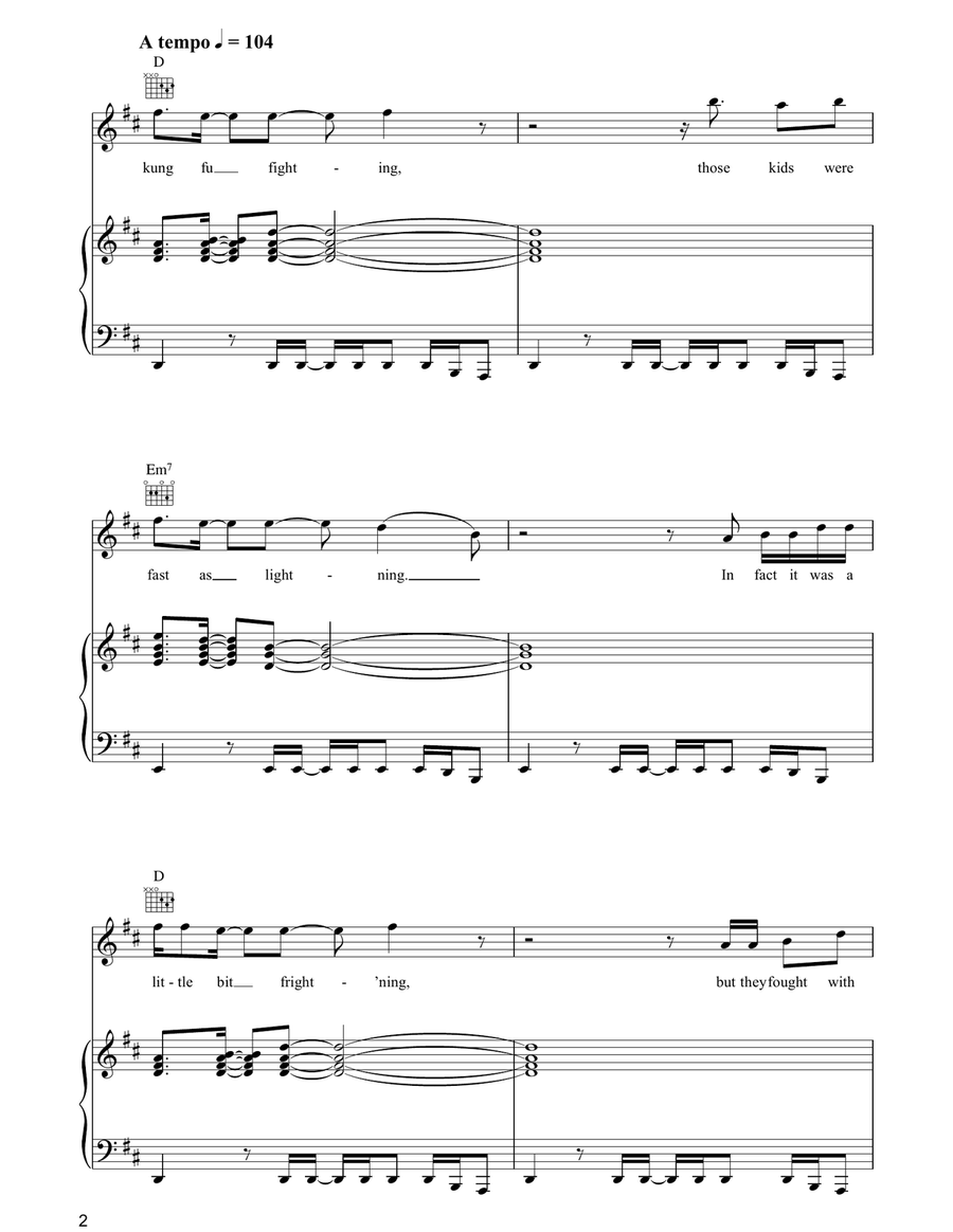 Kung Fu Fighting Acoustic Guitar scores gallery preview page 2