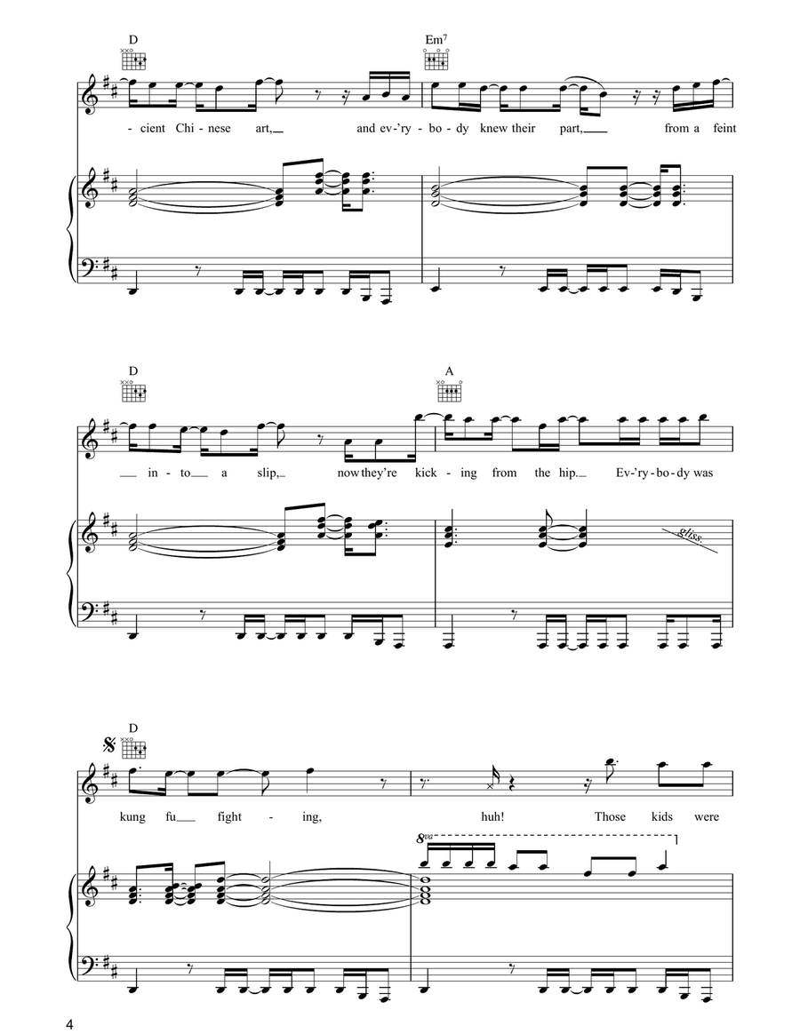 Kung Fu Fighting Acoustic Guitar scores gallery preview page 4