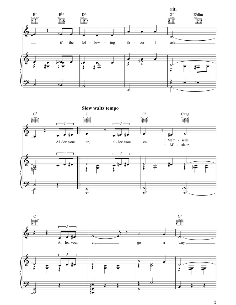 Allez-Vous En, Go Away Guitar scores gallery preview page 3