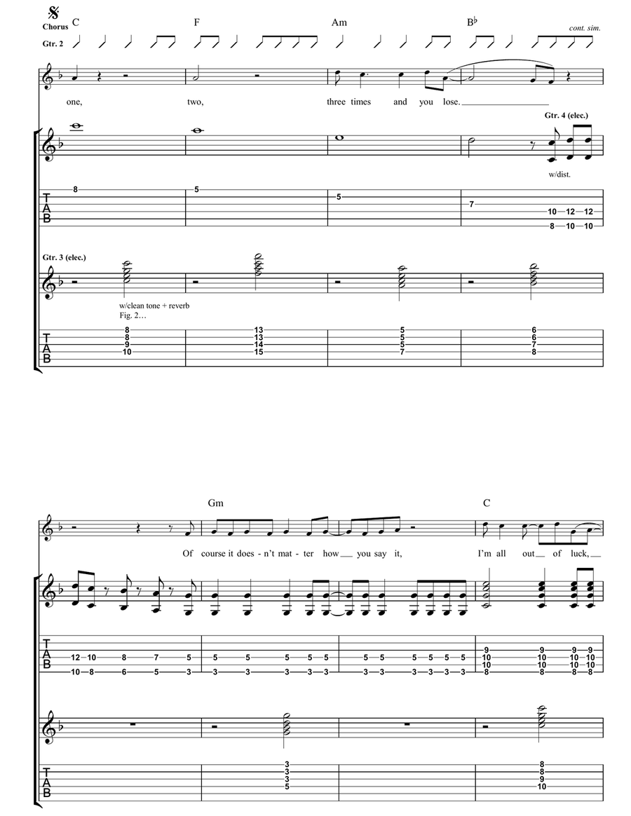 3 Times And You Lose 3 Times And You Lose Acoustic Guitar scores gallery preview page 5