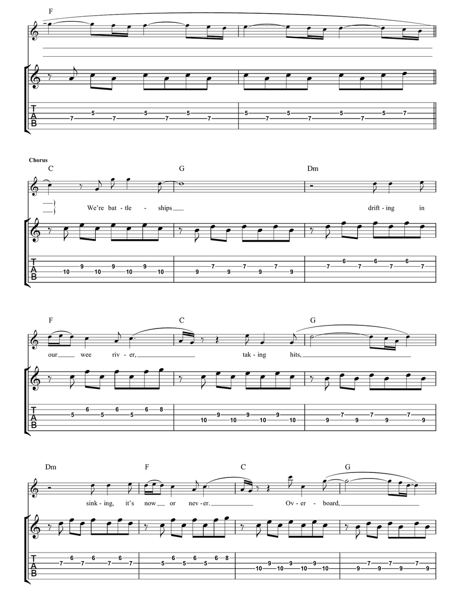 Battleships Battleships Acoustic Guitar scores gallery preview page 4