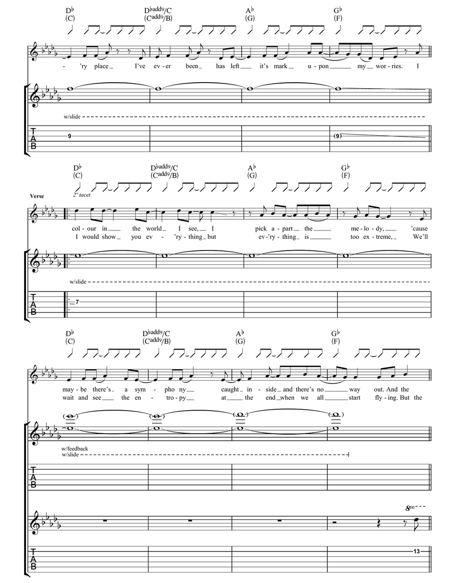 Colder Colder Acoustic Guitar scores gallery preview page 3
