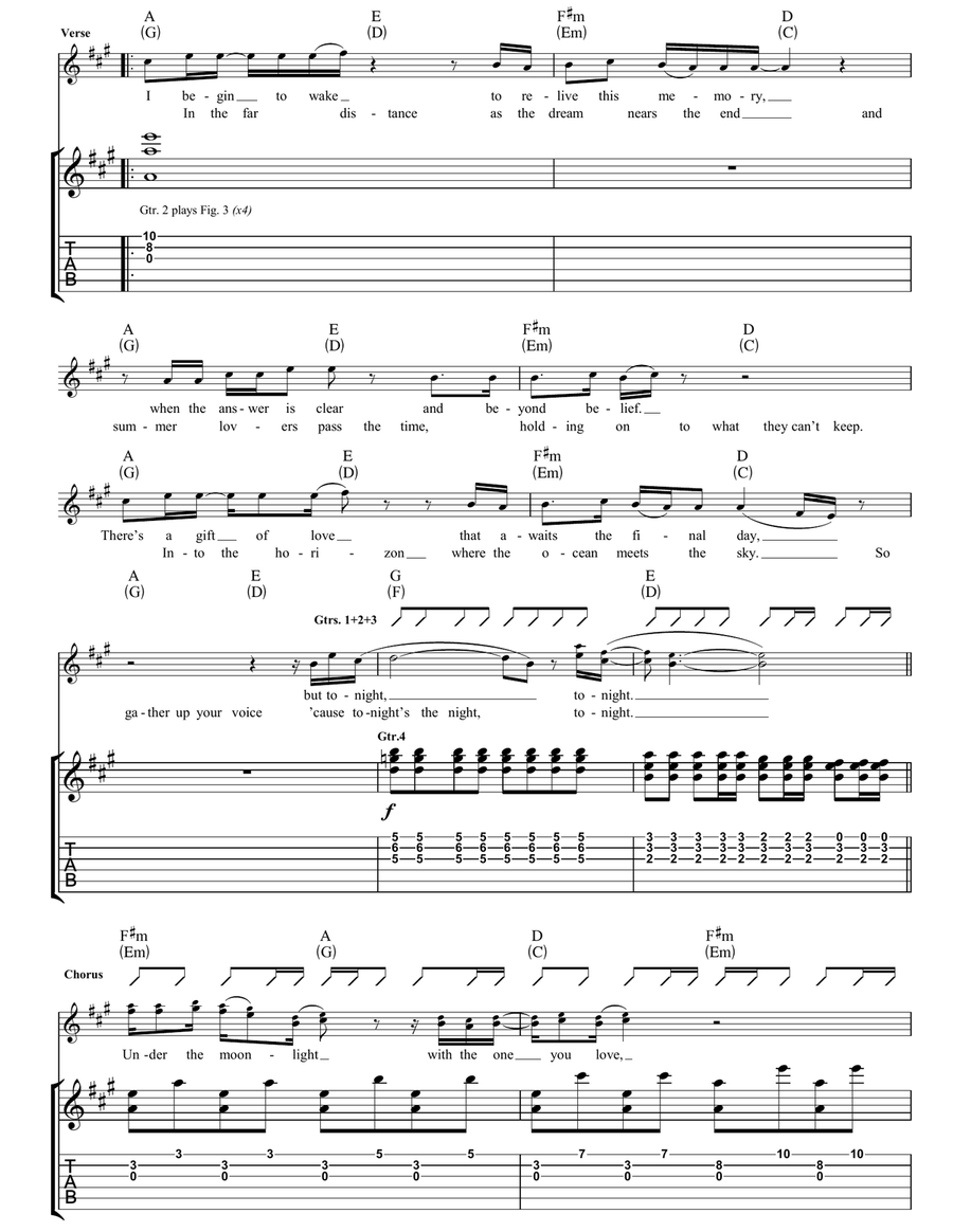 Under The Moonlight Under The Moonlight Acoustic Guitar scores gallery preview page 3