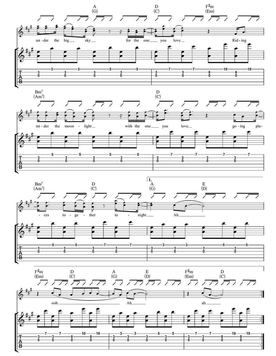 Under The Moonlight Under The Moonlight Acoustic Guitar scores gallery preview page 4
