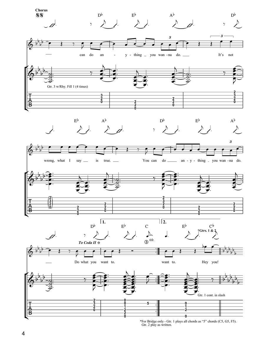 Do Anything You Want To Do Anything You Want To Guitar Tablature scores gallery preview page 4