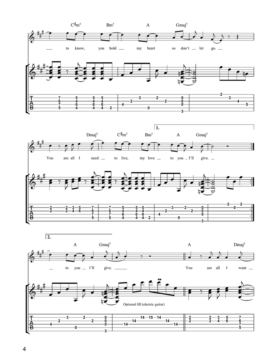 Sarah Sarah Guitar Tablature scores gallery preview page 4