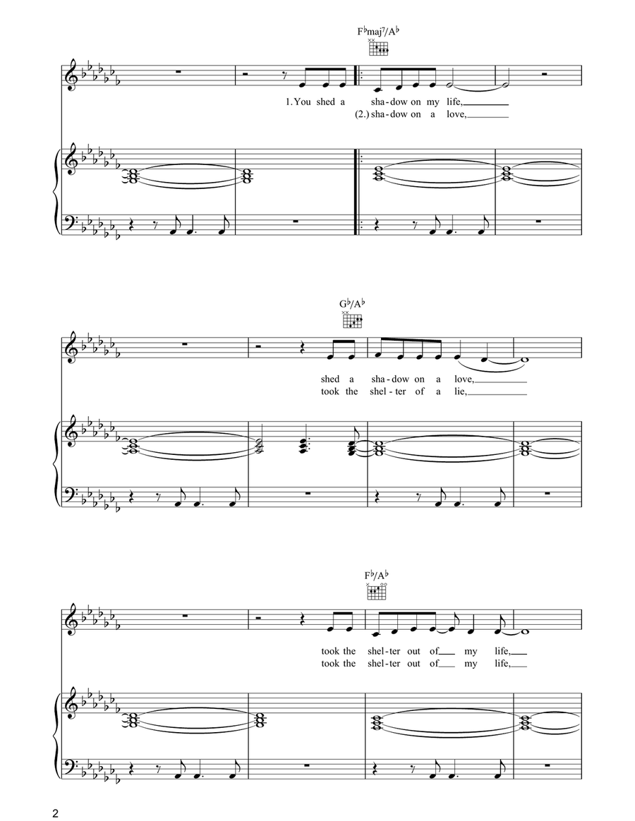 I Never Thought I'd See The Day Piano, Vocal, Guitar scores gallery preview page 2