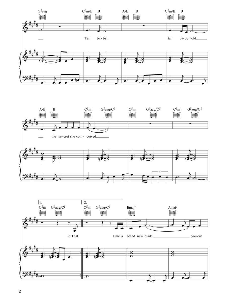 Tar Baby Tar Baby Piano, Vocal, Guitar scores gallery preview page 2