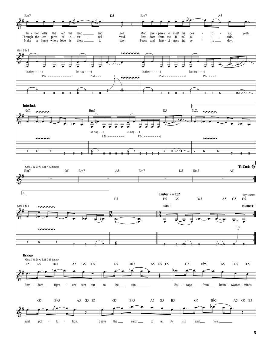 Into The Void Into The Void Electric Guitar scores gallery preview page 3