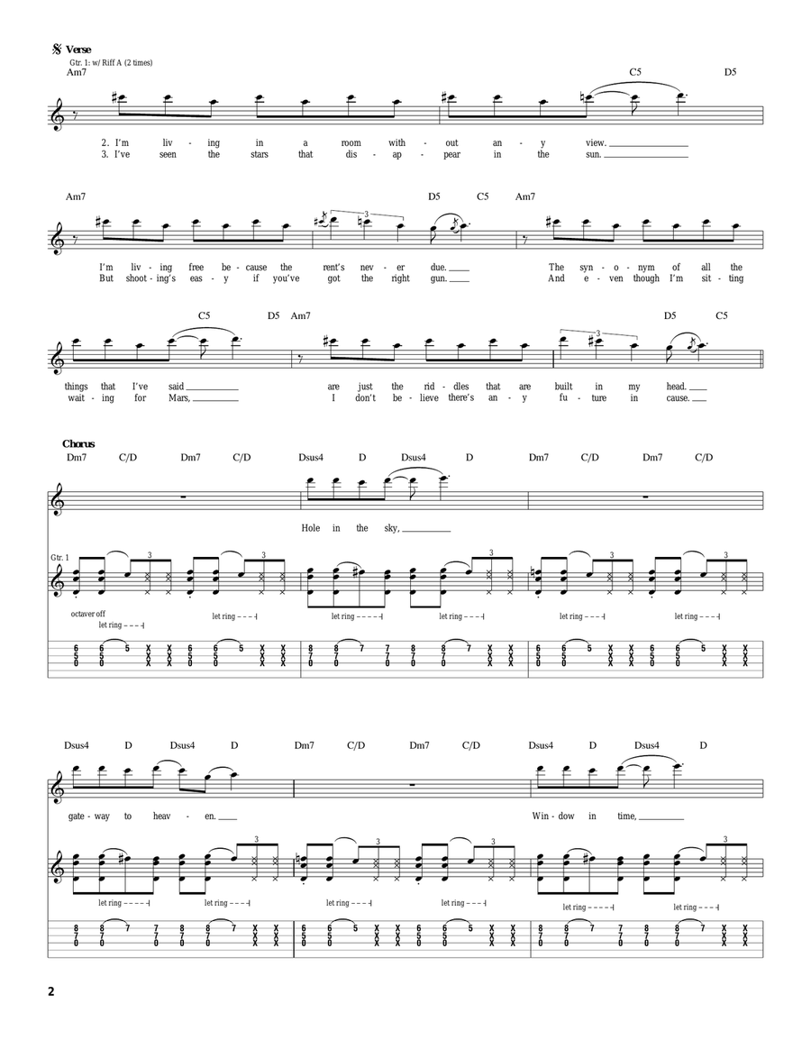 Hole In The Sky Hole In The Sky Electric Guitar scores gallery preview page 2