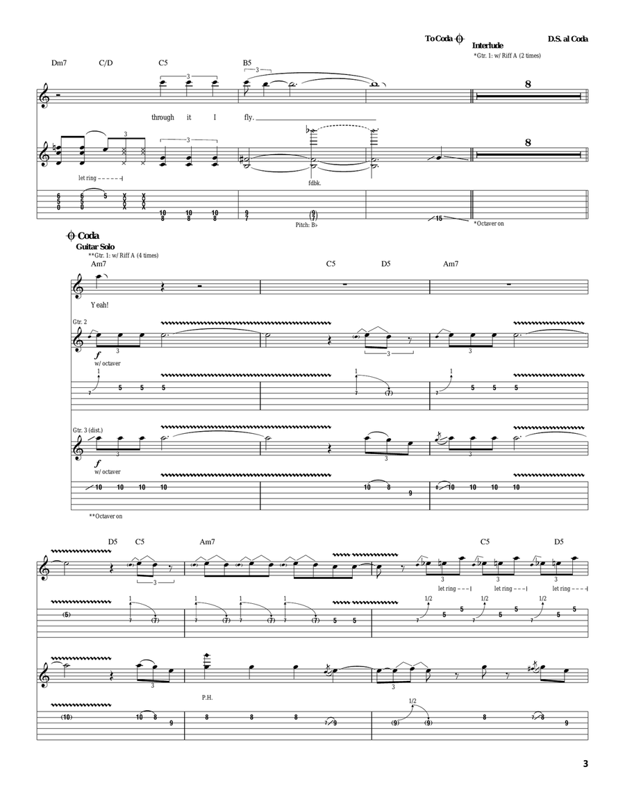 Hole In The Sky Hole In The Sky Electric Guitar scores gallery preview page 3