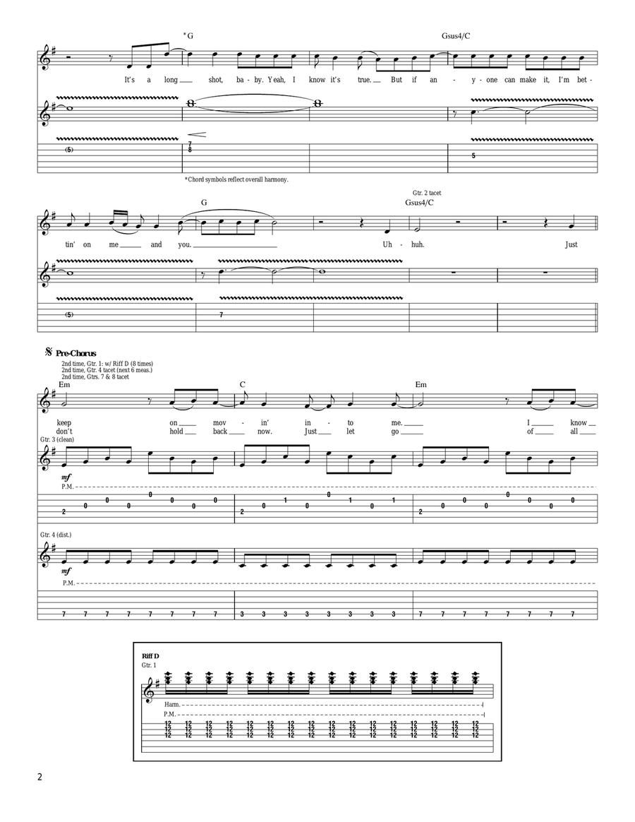 Once In A Lifetime Once In A Lifetime Acoustic Guitar scores gallery preview page 2