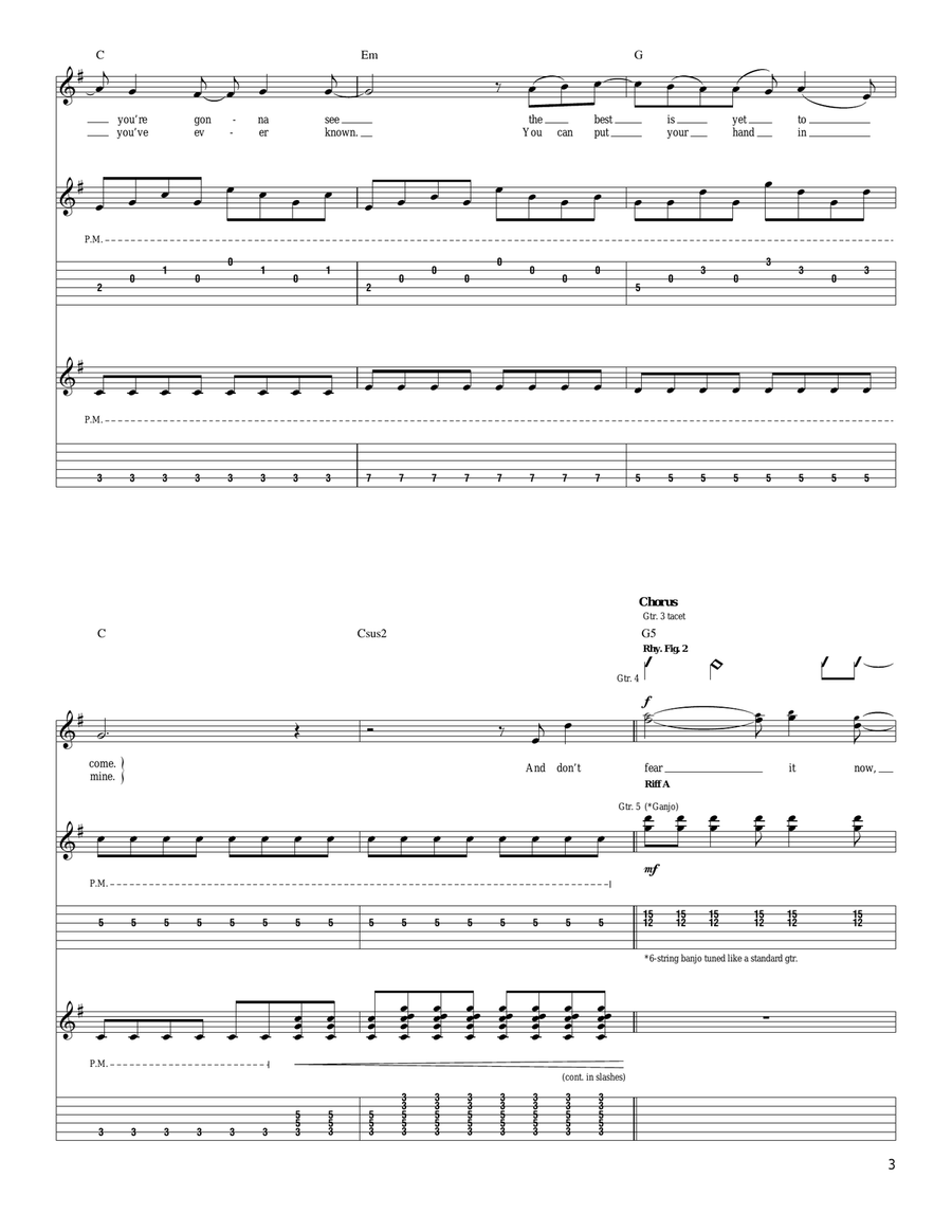 Once In A Lifetime Once In A Lifetime Acoustic Guitar scores gallery preview page 3