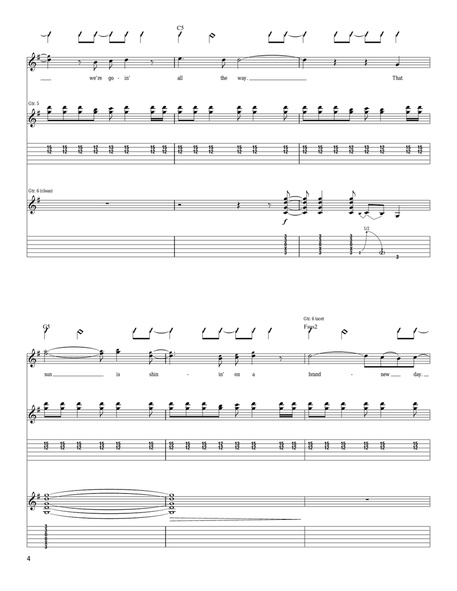 Once In A Lifetime Once In A Lifetime Acoustic Guitar scores gallery preview page 4