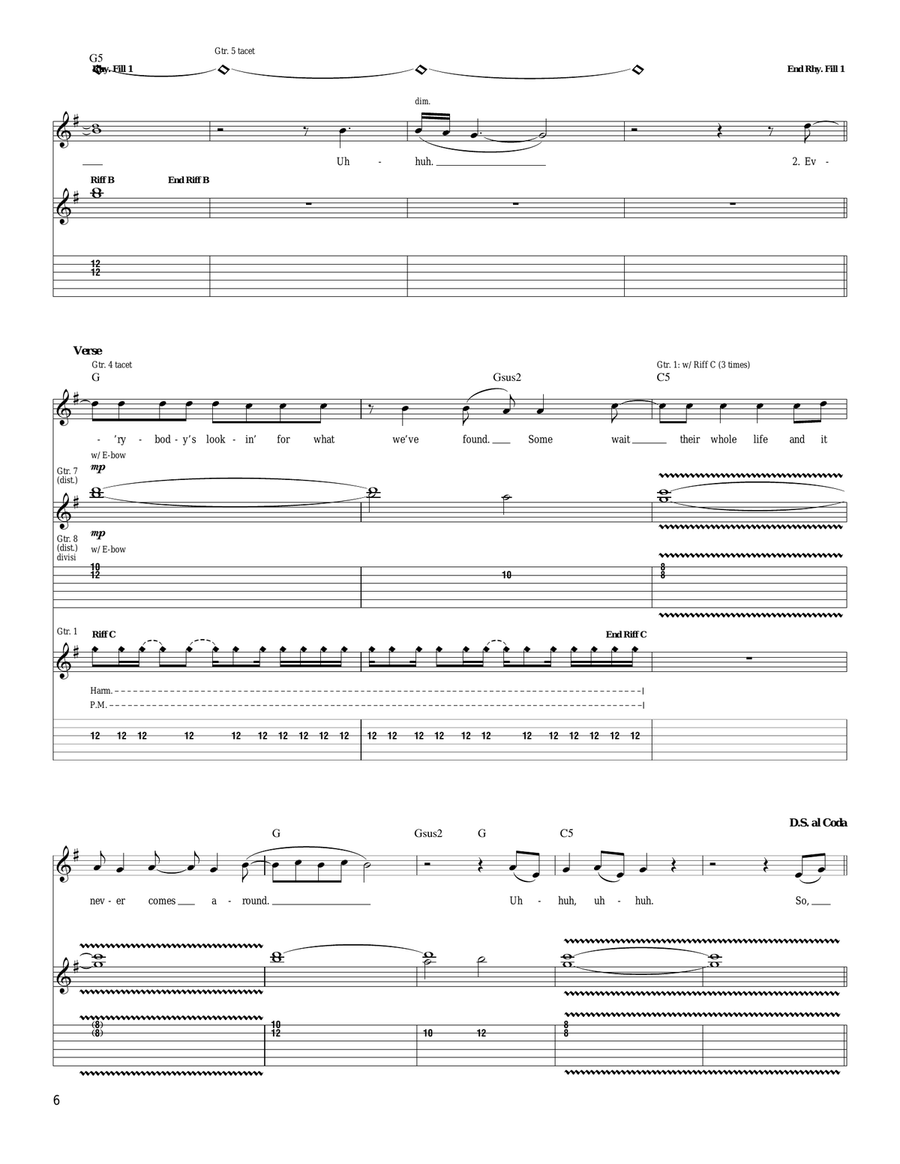Once In A Lifetime Once In A Lifetime Acoustic Guitar scores gallery preview page 6