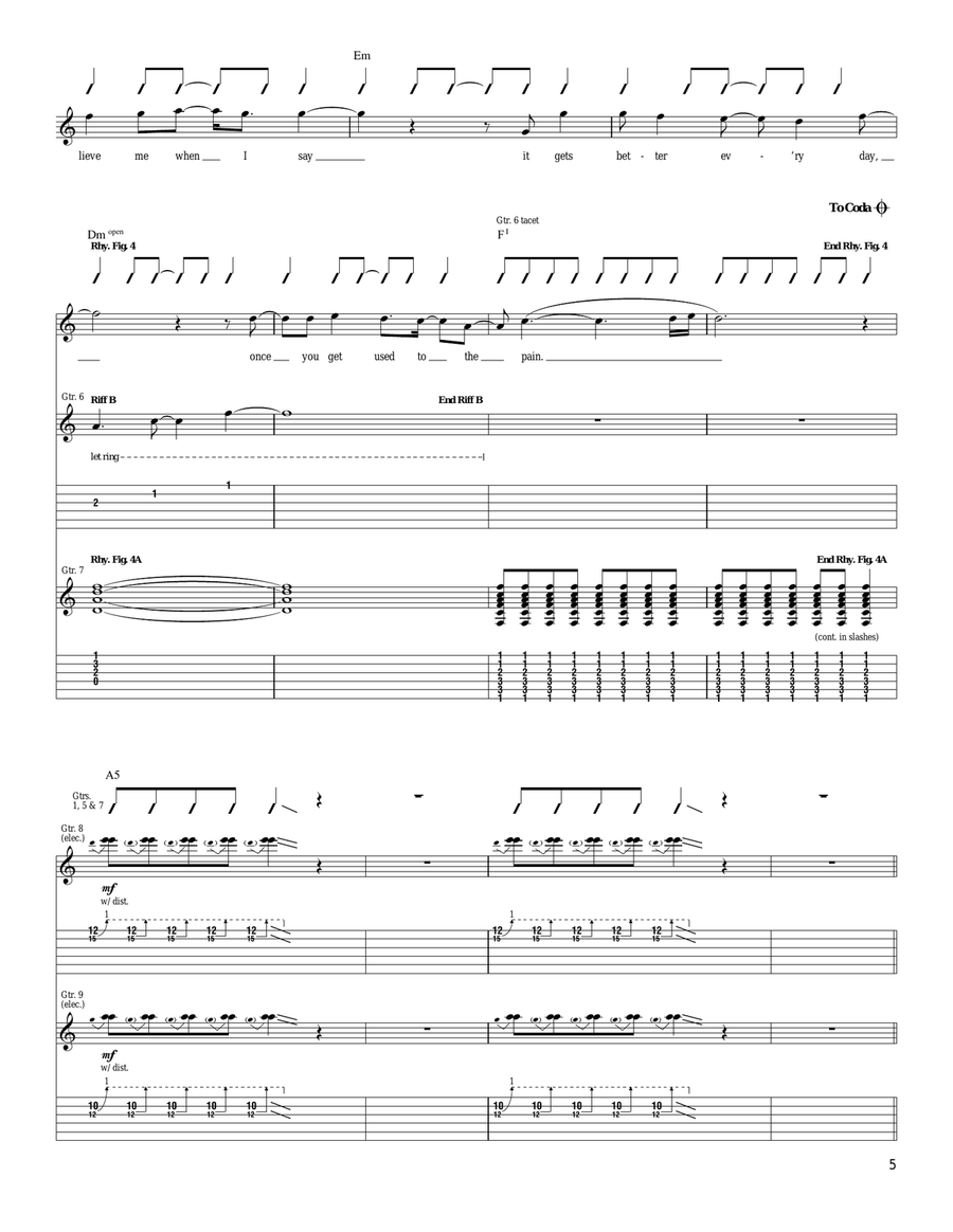 Used To The Pain Used To The Pain Acoustic Guitar scores gallery preview page 5