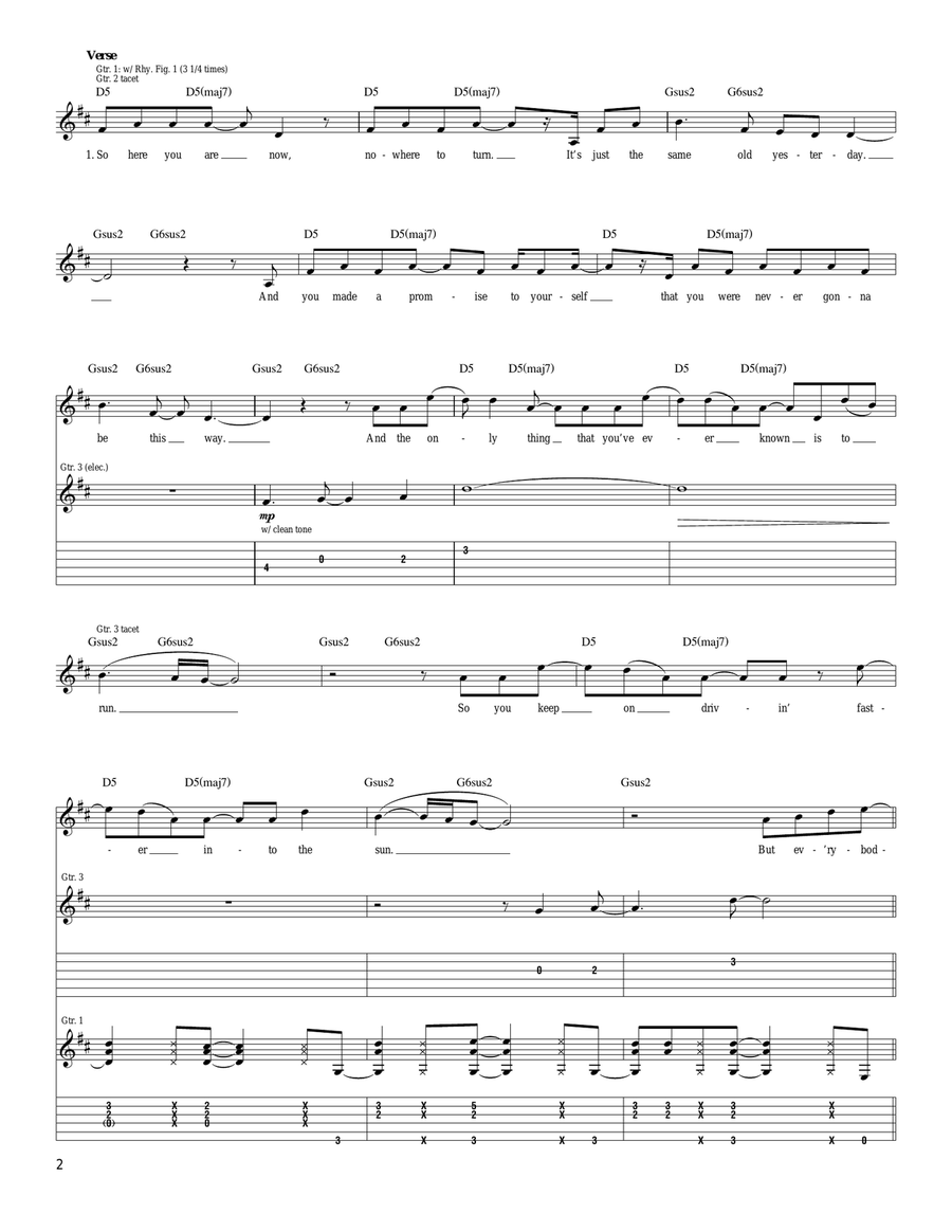 Everybody Everybody Acoustic Guitar scores gallery preview page 2