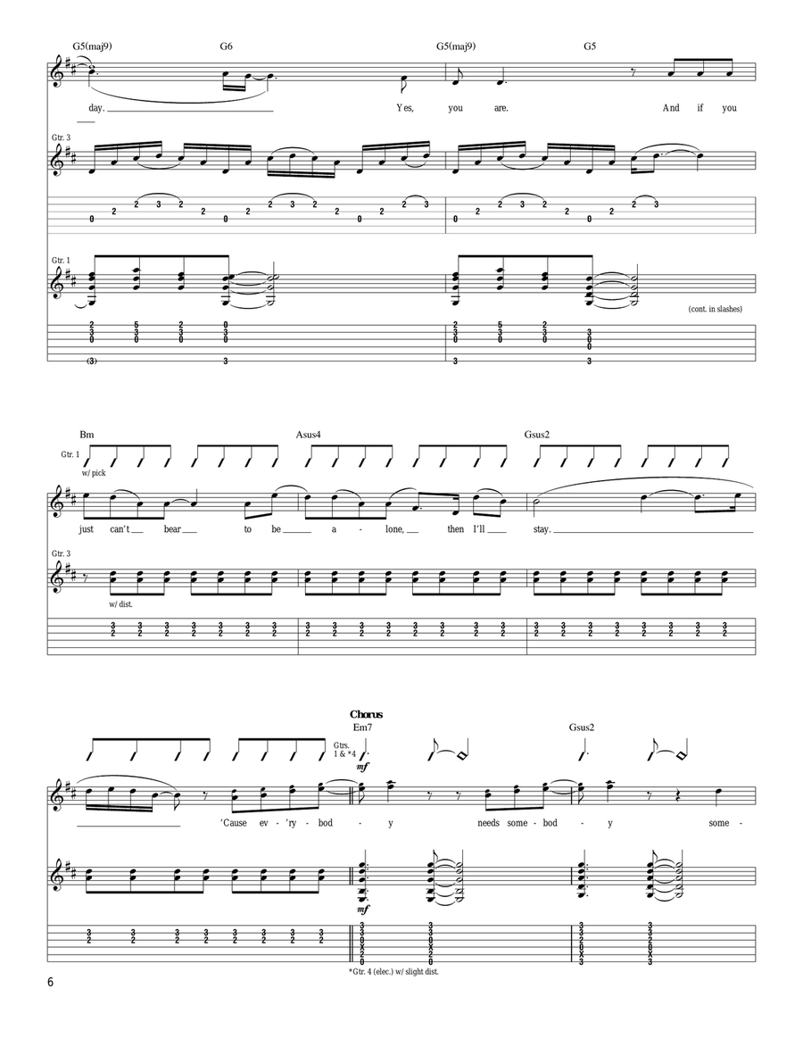 Everybody Everybody Acoustic Guitar scores gallery preview page 6