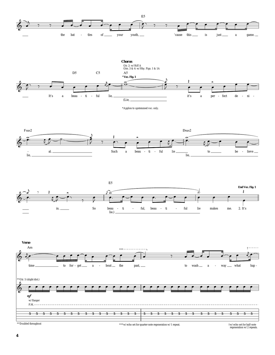 A Beautiful Lie A Beautiful Lie Acoustic Guitar scores gallery preview page 4