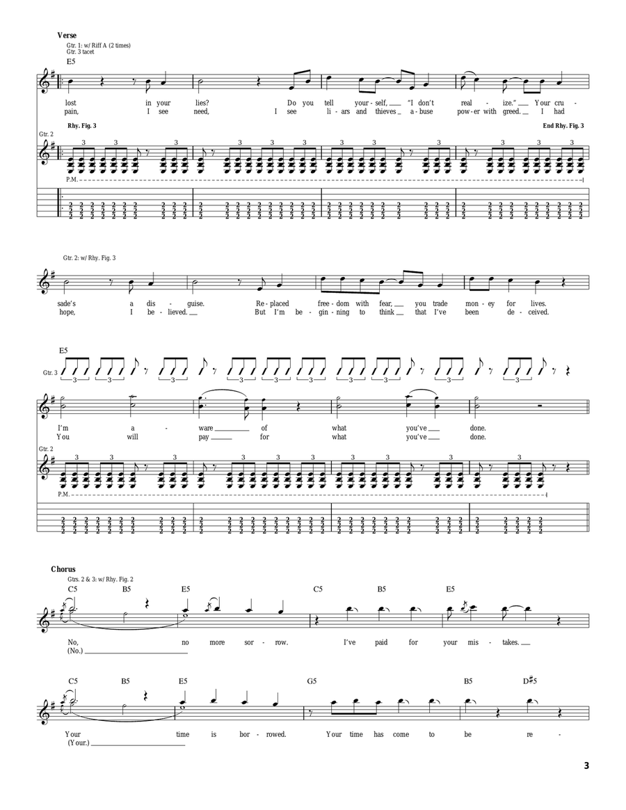 No More Sorrow No More Sorrow Acoustic Guitar scores gallery preview page 3