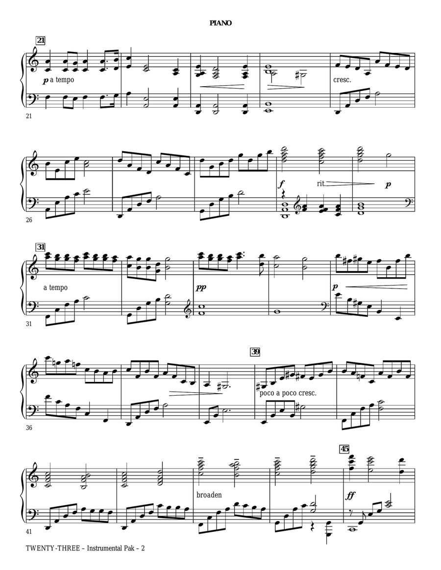 Twenty-Three (arr. Phillip Keveren) - Piano Chamber Orchestra scores gallery preview page 2