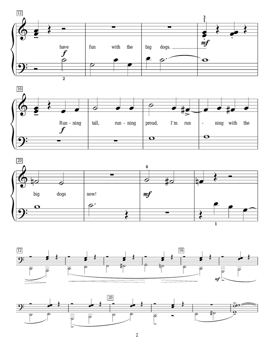 Running With The Big Dogs Piano Method scores gallery preview page 2