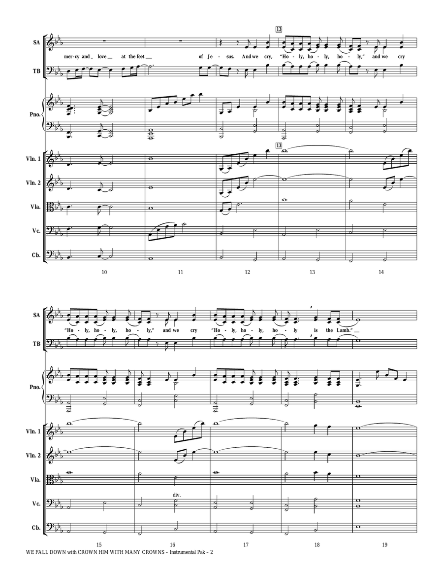 We Fall Down (with Crown Him With Many Crowns) - Full Score Chamber Orchestra scores gallery preview page 2