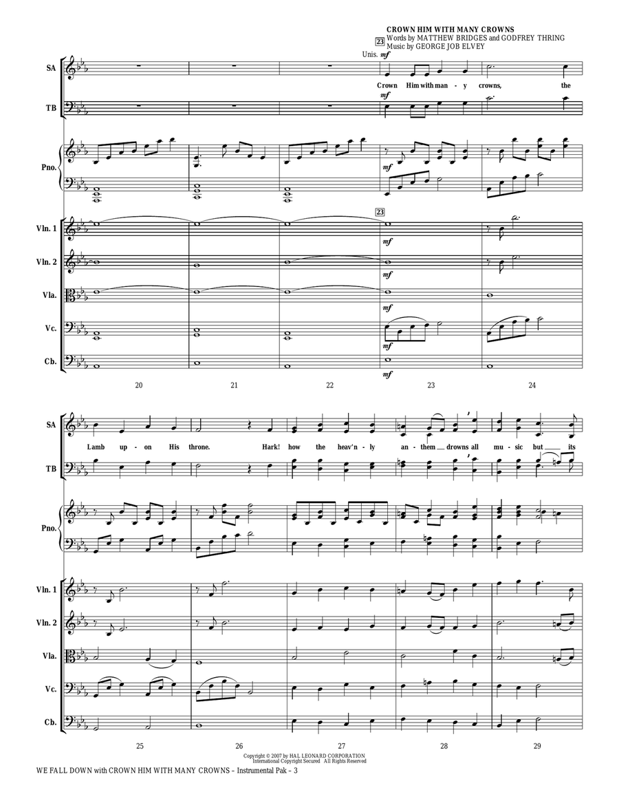 We Fall Down (with Crown Him With Many Crowns) - Full Score Chamber Orchestra scores gallery preview page 3