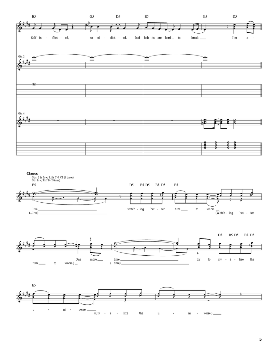 Civilize The Universe Civilize The Universe Acoustic Guitar scores gallery preview page 5