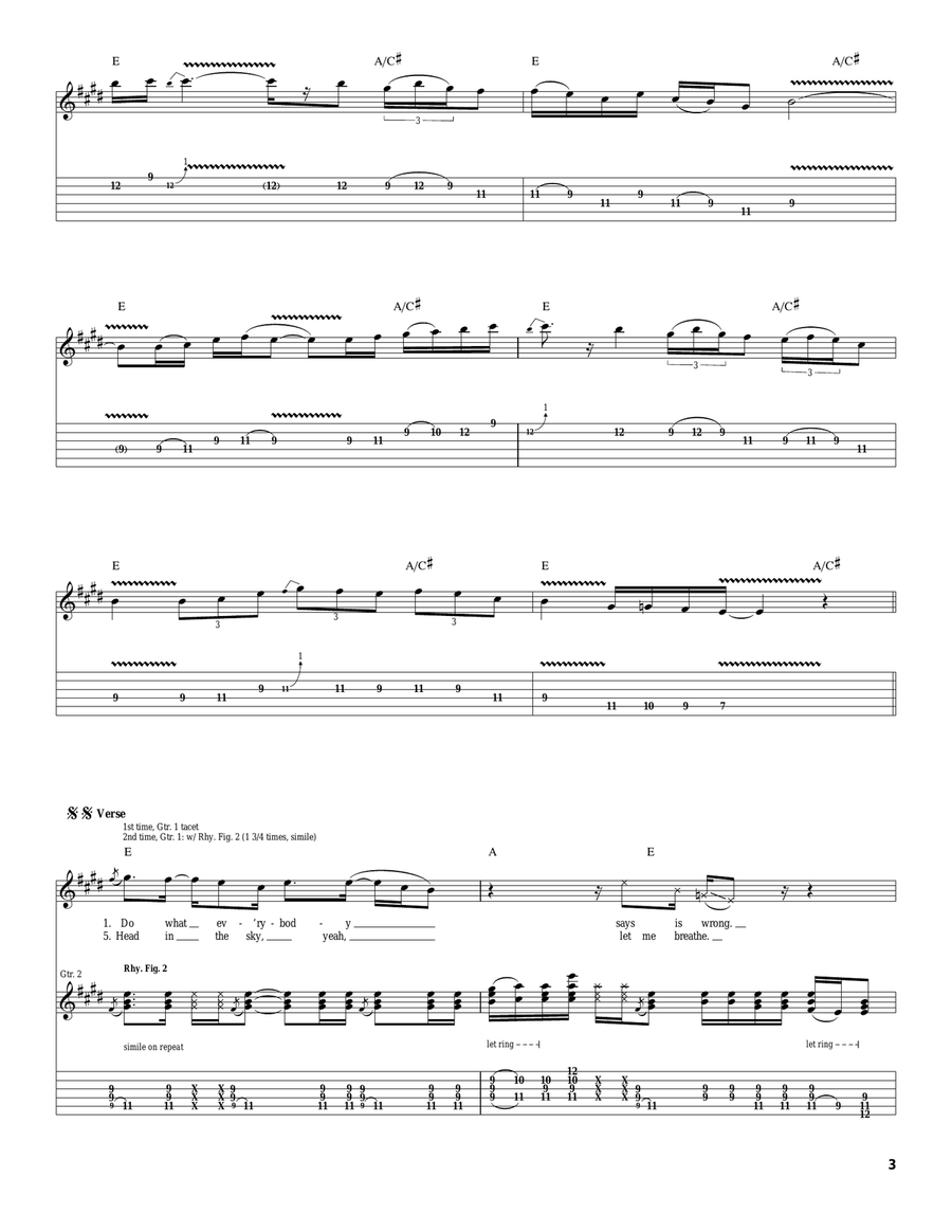 Doobie Wah Doobie Wah Acoustic Guitar scores gallery preview page 3