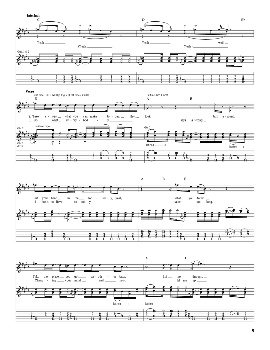 Doobie Wah Doobie Wah Acoustic Guitar scores gallery preview page 5